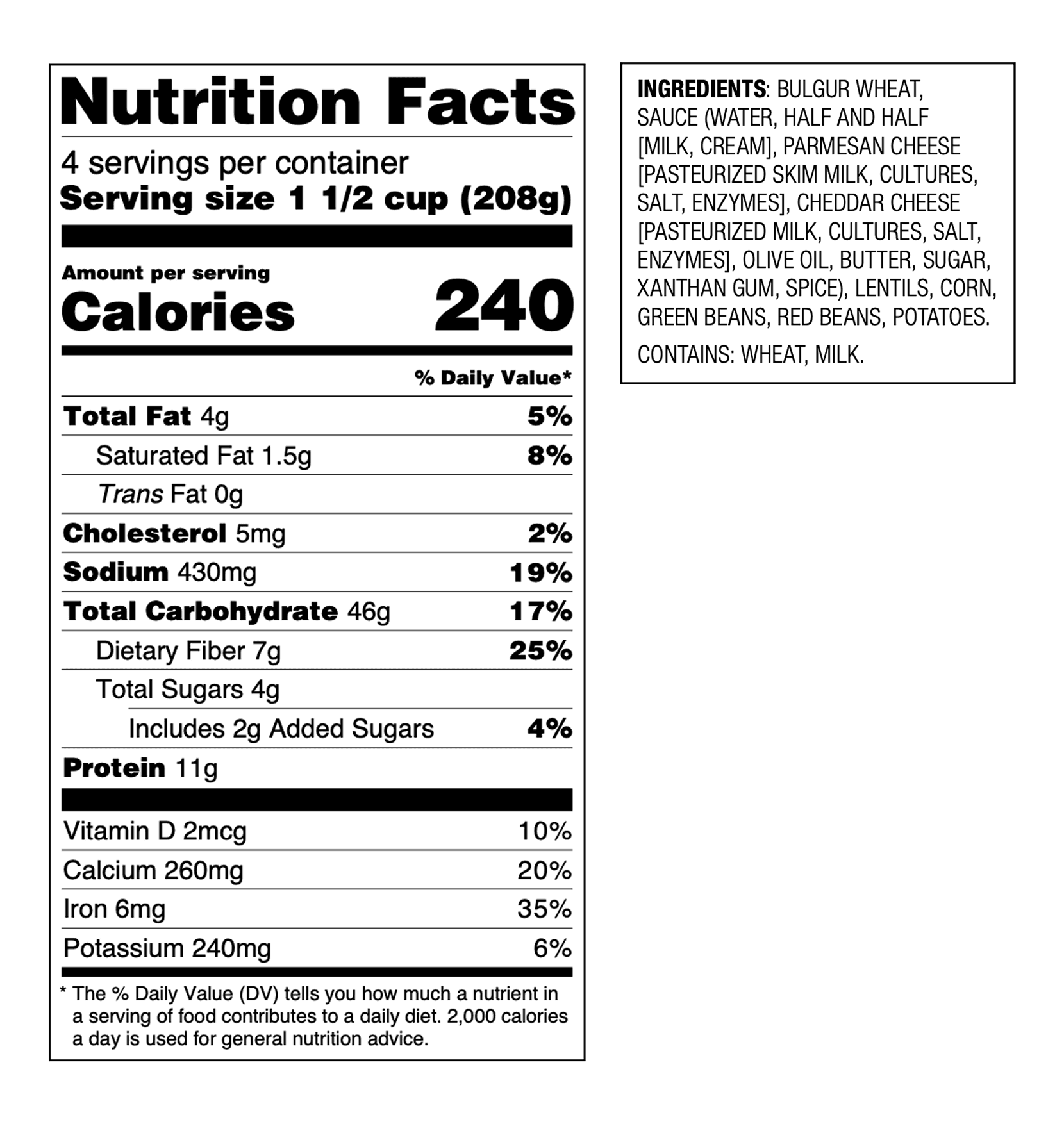 Nutrition Facts Label
