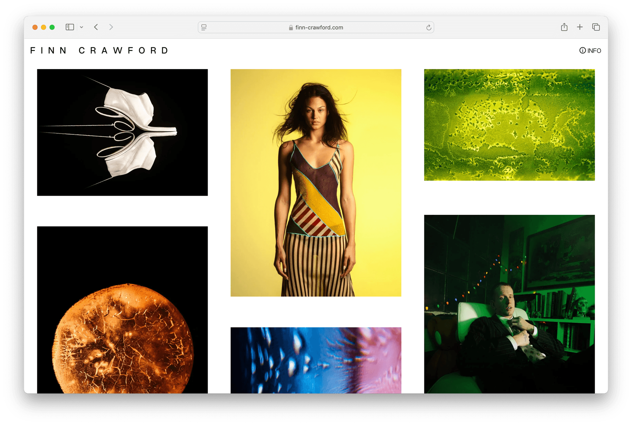 a portfolio website with a gallery of images.