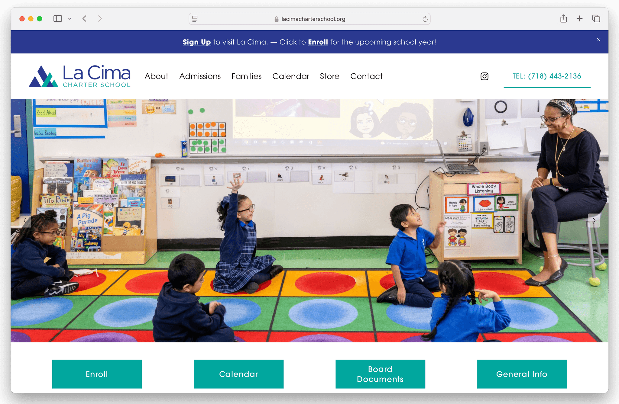 A website redesign for La Cima Elementary.
