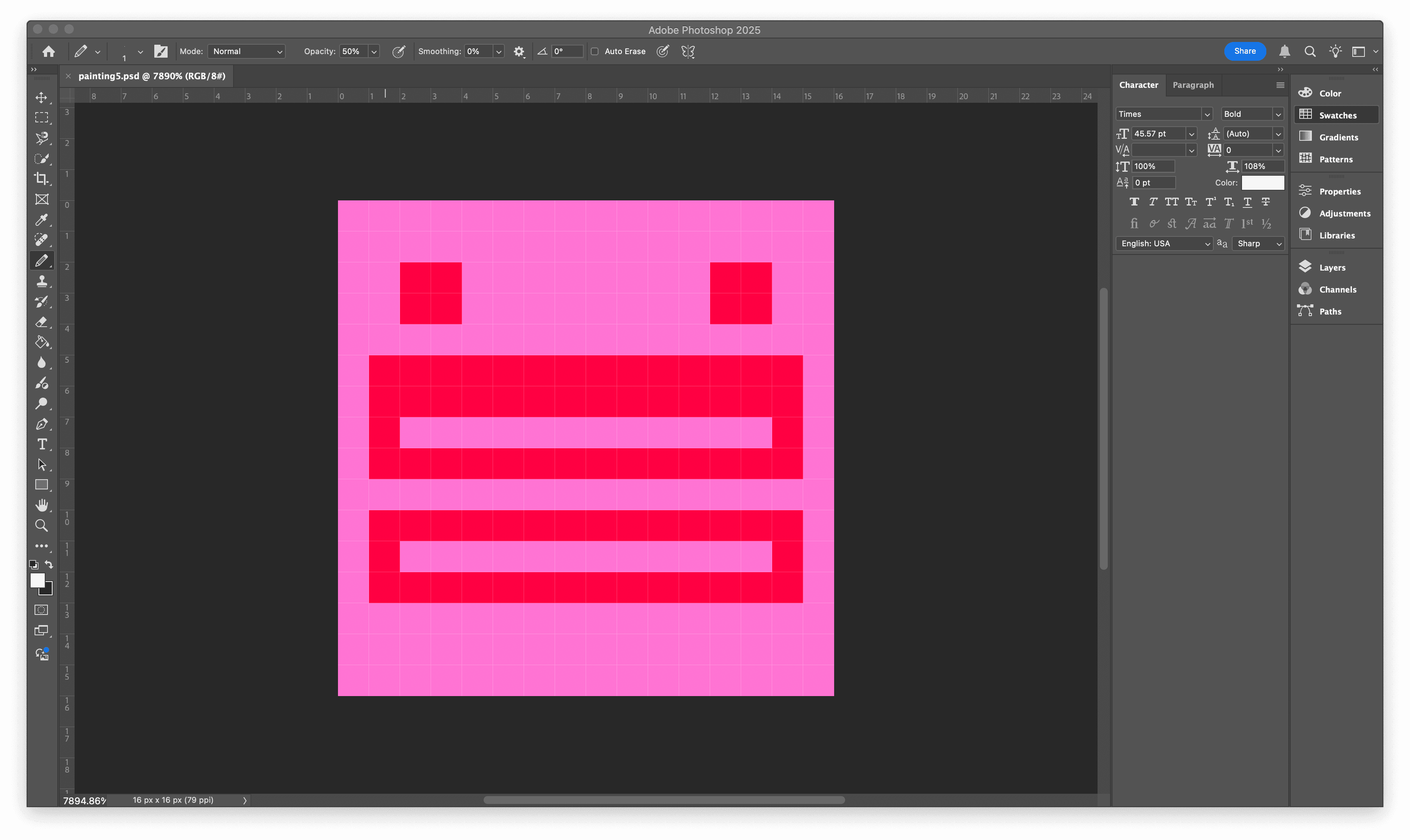 A composition of pixels in Photoshop
