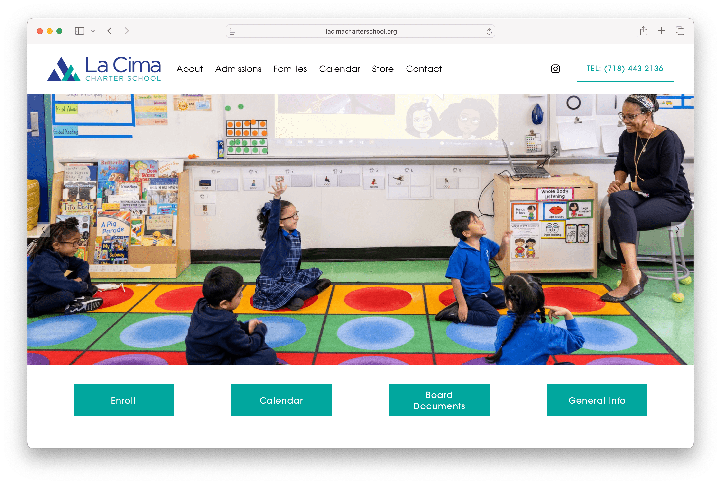 La Cima Landing page