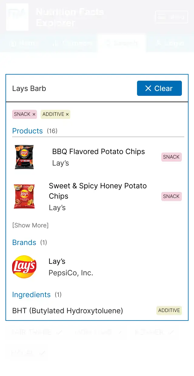 Searching for a product