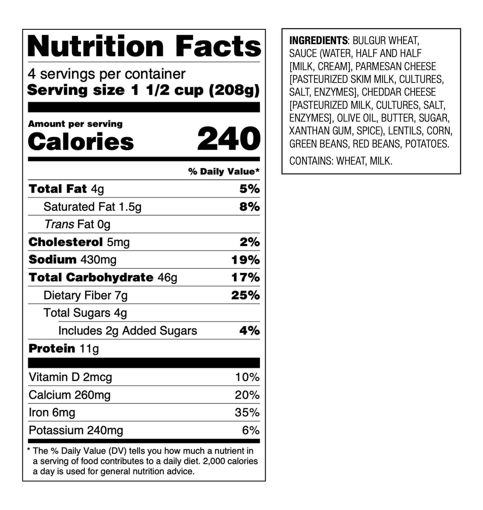Nutrition Facts Label
