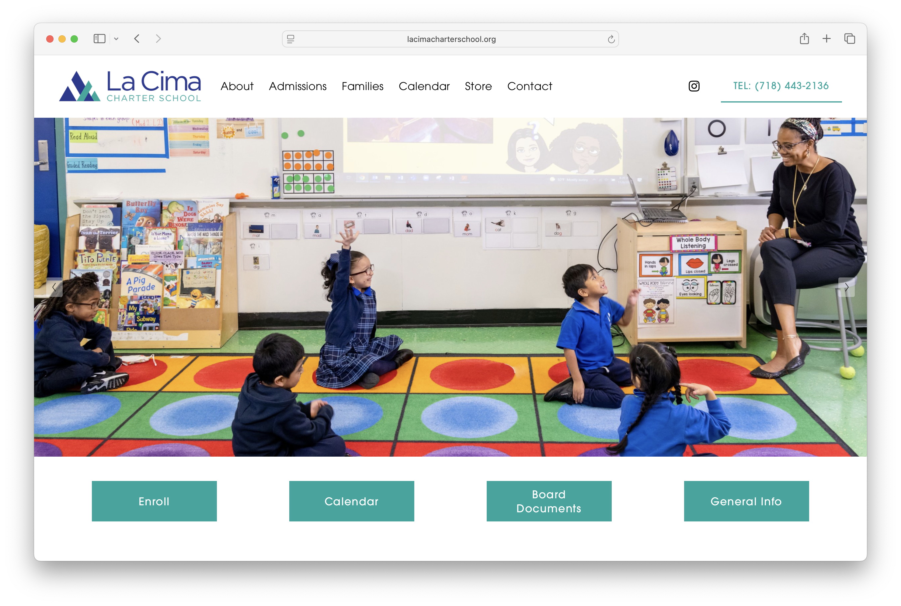 La Cima Landing page