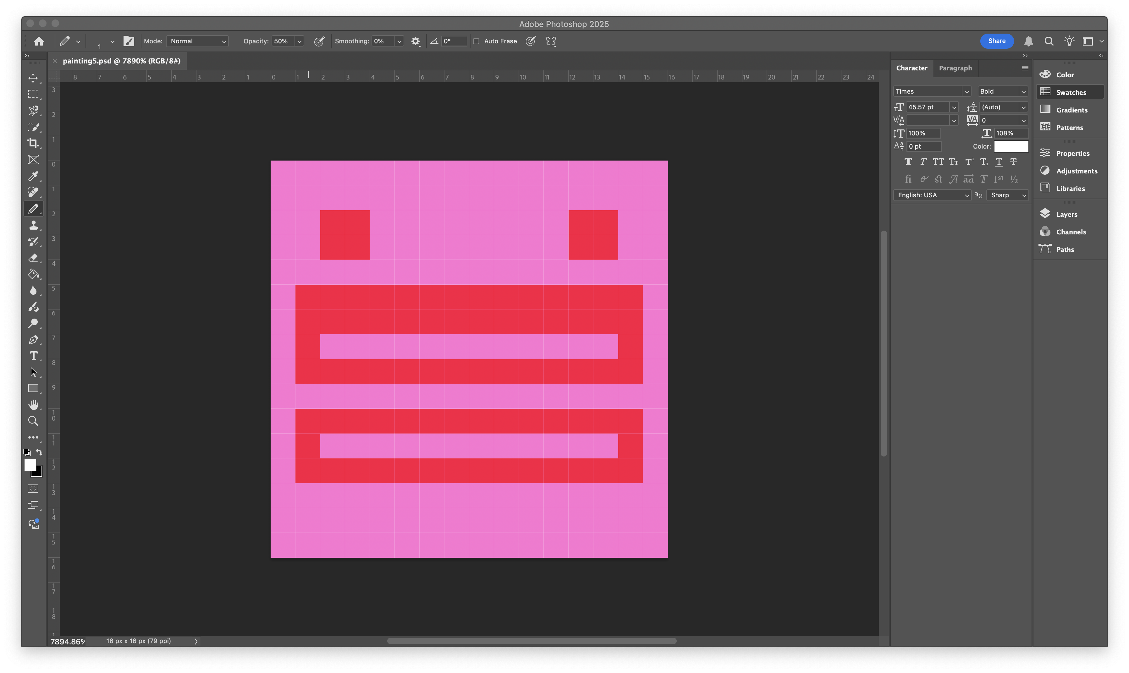 A composition of pixels in Photoshop